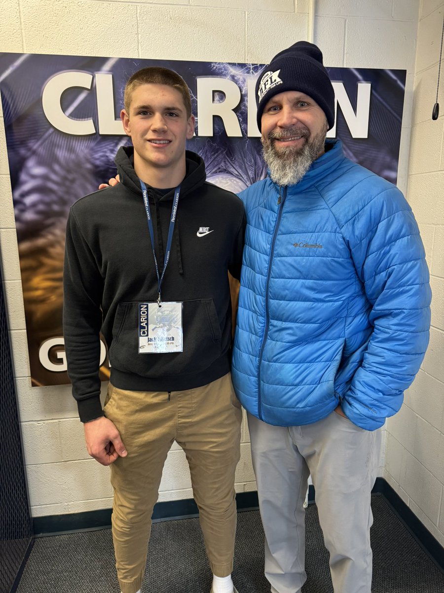 Jack Gautsch (@jack_gautsch13) on Twitter photo I had a fantastic visit today to Clarion University! Thank you to <a href="/RaymondMonica3/">Raymond Monica</a> and <a href="/HagerNation/">Josh Hager</a> for having me up and their hospitality!
<a href="/AFL_YorkPA/">AFL York PA</a> <a href="/RussellStoner24/">Russell Stoner</a> <a href="/CoachCregger/">Ben Cregger</a> <a href="/CoachMattGrz/">Matthew Grzechowiak</a> <a href="/coachCPowell2/">Chaz Miller-Powell</a> <a href="/liveljr9/">John Livelsberger</a> I had a fantastic visit today to Clarion University! Thank you to <a href="/RaymondMonica3/">Raymond Monica</a> and <a href="/HagerNation/">Josh Hager</a> for having me up and their hospitality!
<a href="/AFL_YorkPA/">AFL York PA</a> <a href="/RussellStoner24/">Russell Stoner</a> <a href="/CoachCregger/">Ben Cregger</a> <a href="/CoachMattGrz/">Matthew Grzechowiak</a> <a href="/coachCPowell2/">Chaz Miller-Powell</a> <a href="/liveljr9/">John Livelsberger</a>