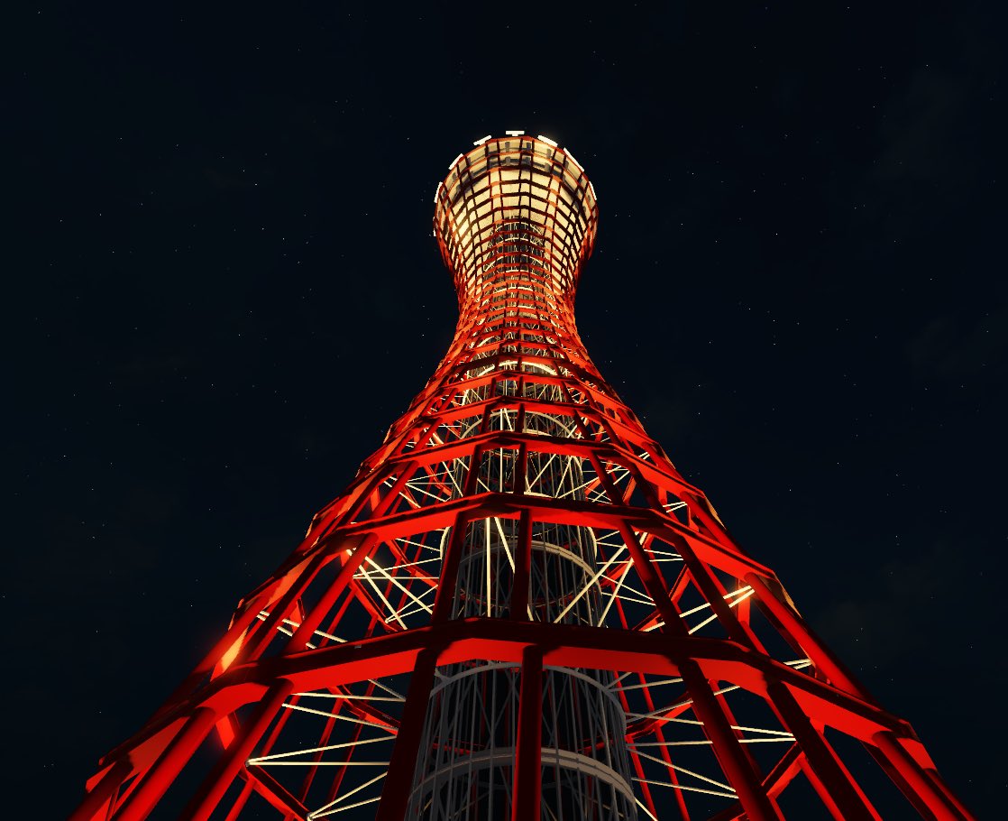 Sumitani_Mono's tweet photo. 【#澄谷都市モノレール 開発状況】
ただいま当社では鈴野ポートタワーを建設中です。地上100mからの絶景をお楽しみください🌉
#roblox
#ロブロックス
#ポートタワー
#ロブロックス鉄道 https://t.co/JVhrRaMh7j