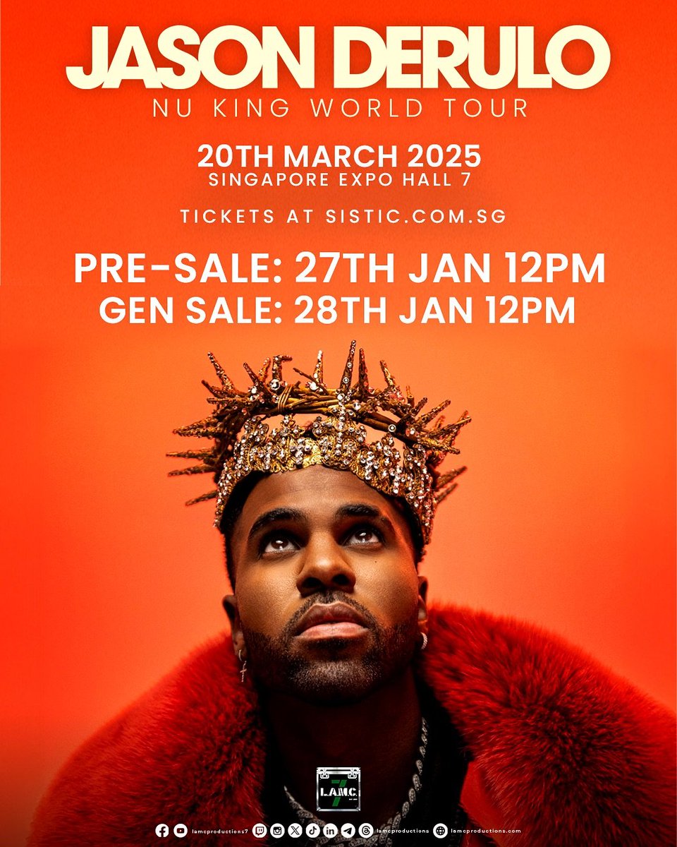 spinorbinmusic's tweet photo. Jason Derulo will bring his 'Nu King' World Tour to Singapore on March 20. 🔥 https://t.co/DHvXPmME76