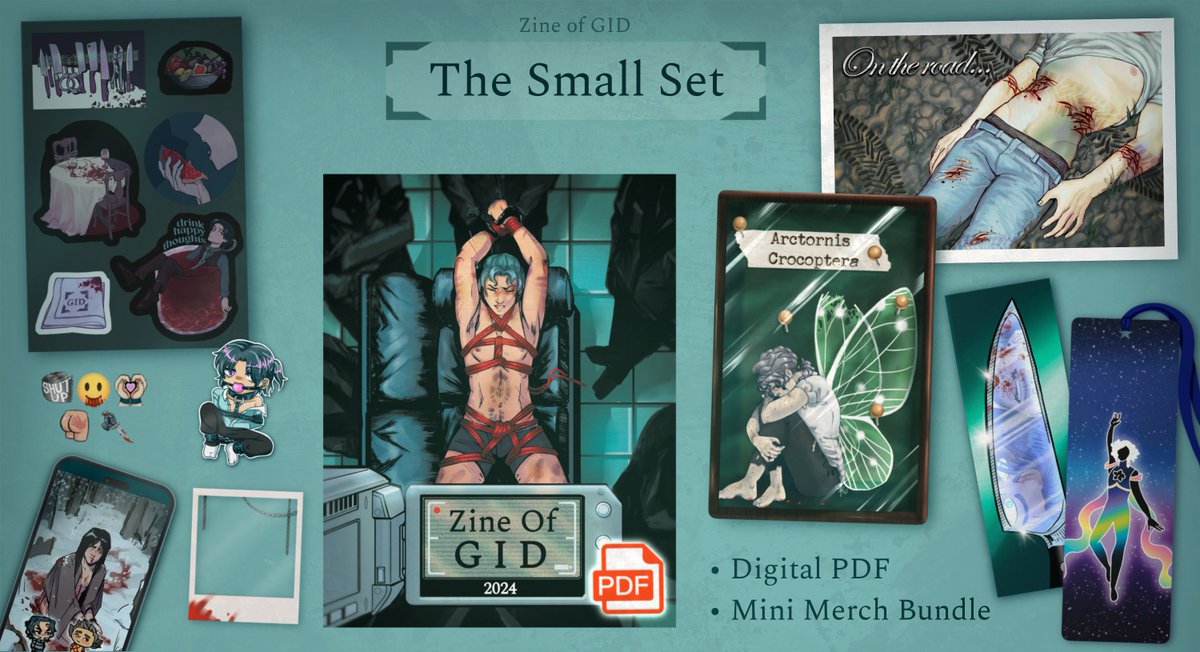 The clock is ticking for The Small Set! This bundle has the 2024 PDF and items from our mini merch, including stickers, art prints, bookmark, and digital merch, and it's eligible for free shipping in the US! Last chance to buy is JANUARY 31
zineofgid.bigcartel.com/product/2024-s…