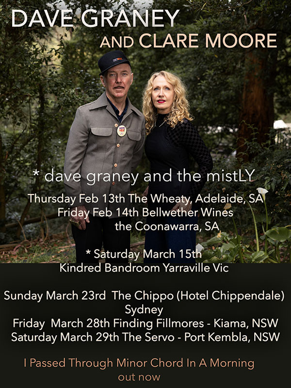 CockaigneRcords's tweet photo. next show for @davegraney and @clarecmoore is February 13th @TheWheaty in Adelaide . Ticket link https://t.co/r7wOTdKBd4 https://t.co/rb8dB86kXo