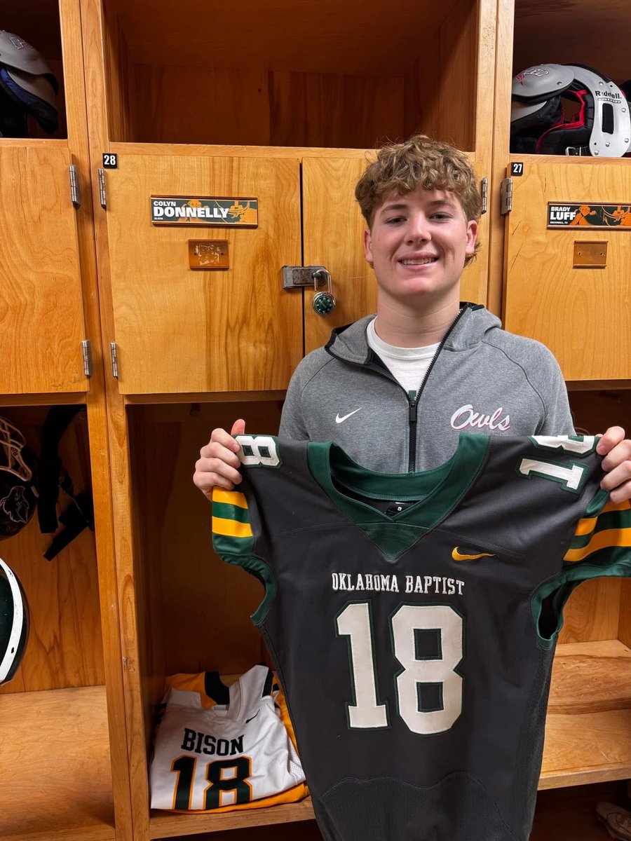 Colyn Donnelly (@colyndonnelly) on Twitter photo After an awesome visit I am blessed to receive an offer from Oklahoma Baptist University! <a href="/OBU_Football/">OBU Football</a> <a href="/GabeEliserio/">Coach Gabe Eliserio</a> <a href="/Zach2Blevins/">Zachary Blevins</a>
<a href="/Wyatt_3/">Coach Wyatt</a> <a href="/ElginOwlsFB/">Elgin Football</a> <a href="/Coach_JBaker/">Jack Baker</a> <a href="/castroadam55/">Adam Castro</a> After an awesome visit I am blessed to receive an offer from Oklahoma Baptist University! <a href="/OBU_Football/">OBU Football</a> <a href="/GabeEliserio/">Coach Gabe Eliserio</a> <a href="/Zach2Blevins/">Zachary Blevins</a>
<a href="/Wyatt_3/">Coach Wyatt</a> <a href="/ElginOwlsFB/">Elgin Football</a> <a href="/Coach_JBaker/">Jack Baker</a> <a href="/castroadam55/">Adam Castro</a>