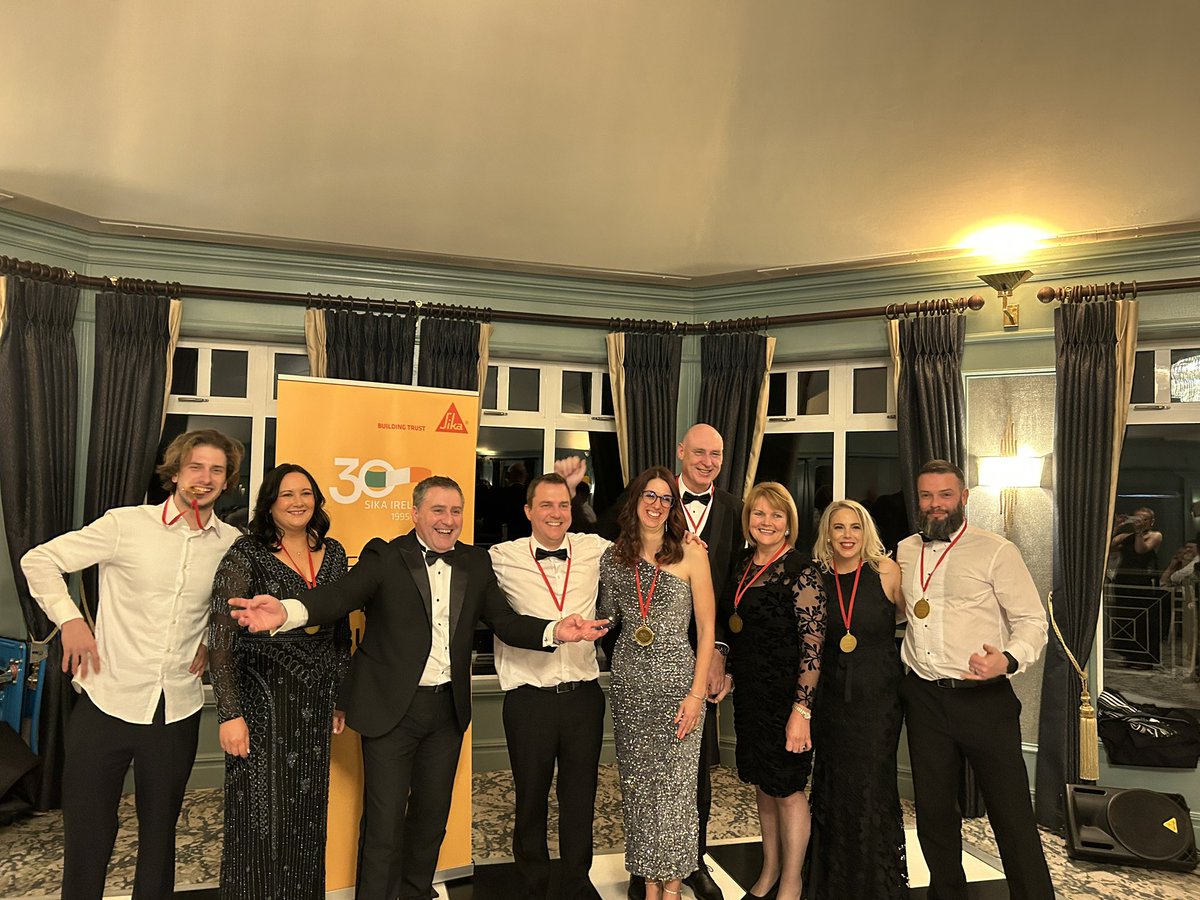 SikaIreland's tweet photo. Today we celebrated Sika Ireland’s 30-year anniversary with a lovely gala dinner, featuring a drinks reception, delicious meal, Awards Ceremony and live entertainment, bringing the whole team together to mark this milestone and toast to future success.
#30YearsofBuildingTrust https://t.co/WfxhuyJk7B
