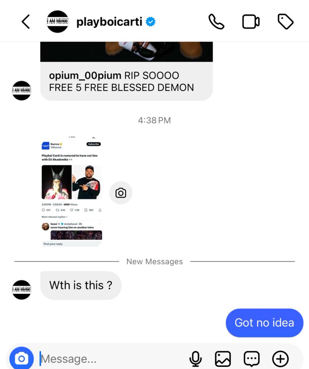 unseenopium's tweet photo. Playboi Carti confirms he’s still close with Akademiks, even after it came out that Akademiks groomed a minor, Nour, on stream 😳 https://t.co/eDs76j8Amk