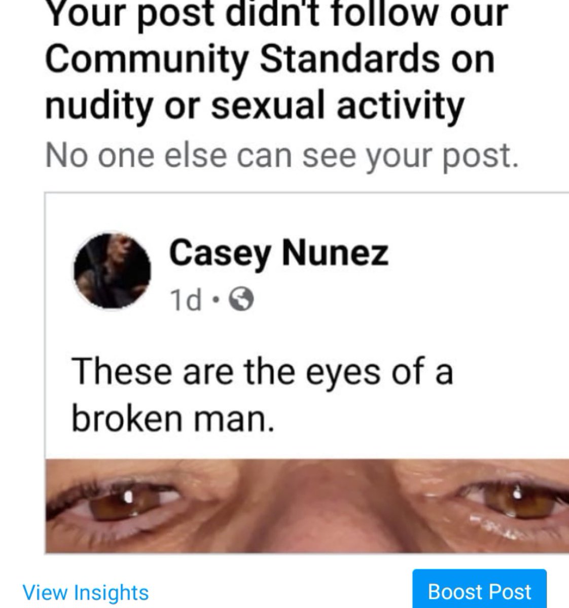DramaTubeTv's tweet photo. @MarkZuckss Hey Mark this is me showing my wedding ring! And another deemed sexual nudity which is a picture of my EYES 👀
Now fix the error and remove the restrictions from my account
#Censorship #FacebookCensorship
#SueFacebook
#BanFacebook https://t.co/7PFzAEpMXz