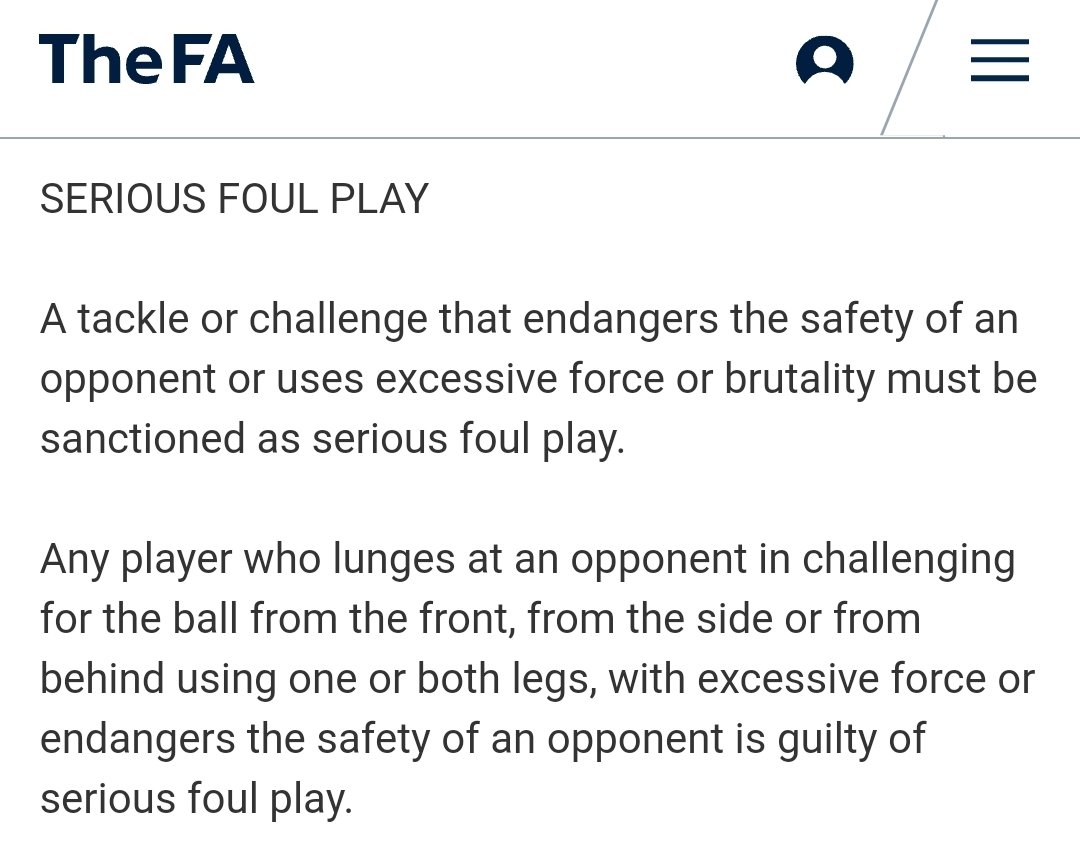This is the FA'S definition of 'serious foul play'. Lewis-Skelly's challenge fell ridiculously far below this standard.