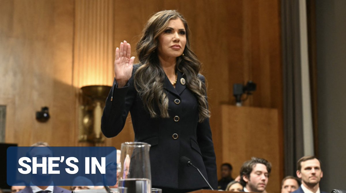 🚨 Senate confirms Kristi Noem as President Trump’s DHS Secretary.