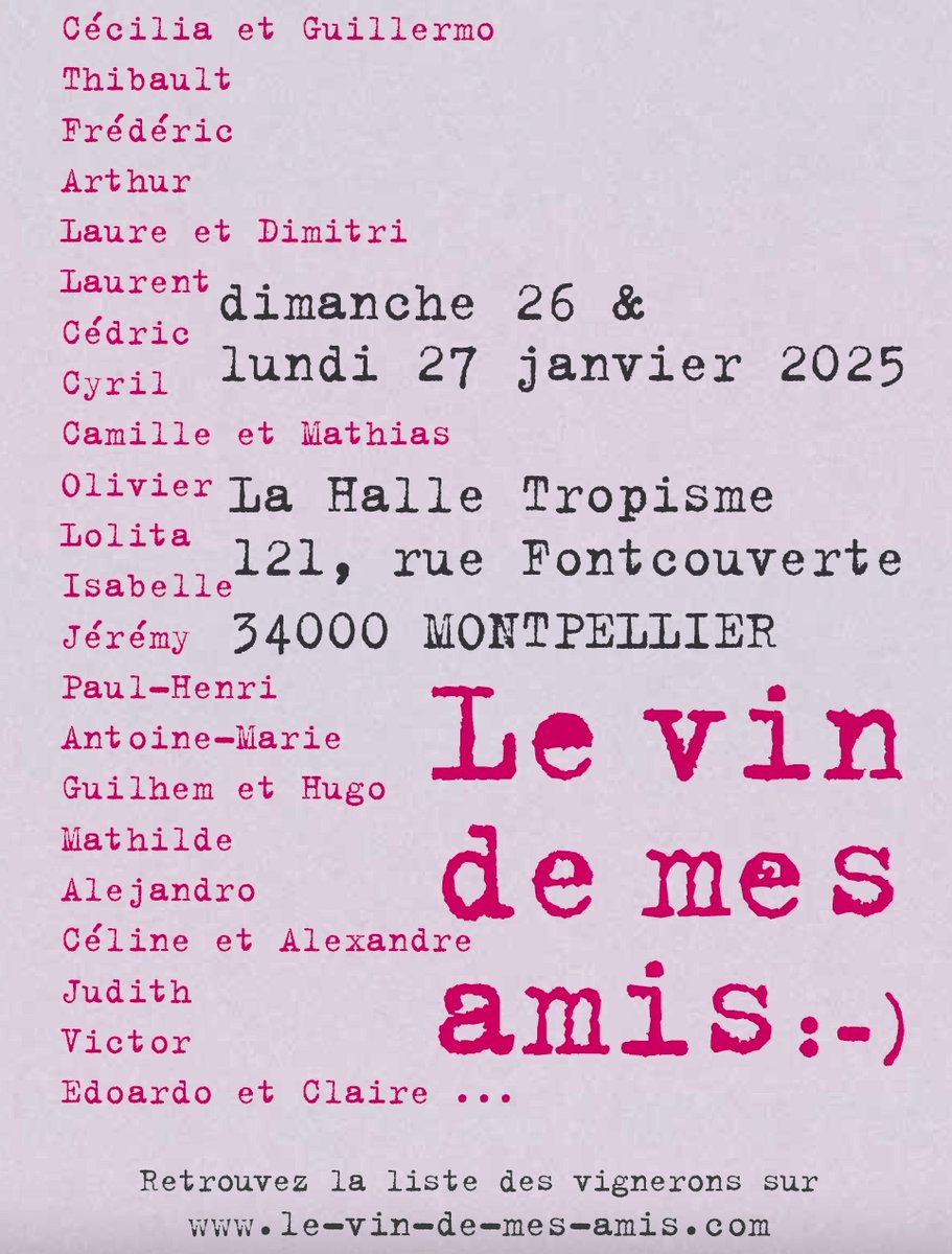 jbernatas's tweet photo. On déguste dimanche et lundi au Vin de mes amis à Montpellier #domainebernatas #limoux #languedocwines #vin #degustationprofessionnelle #degustation #wine #winelovers #winesofnature #vinsnaturels #vinsnatures #vinsvivants #organicwine #biodynamie #biodynamicwines #barbarwines https://t.co/tzoBqtfGRC