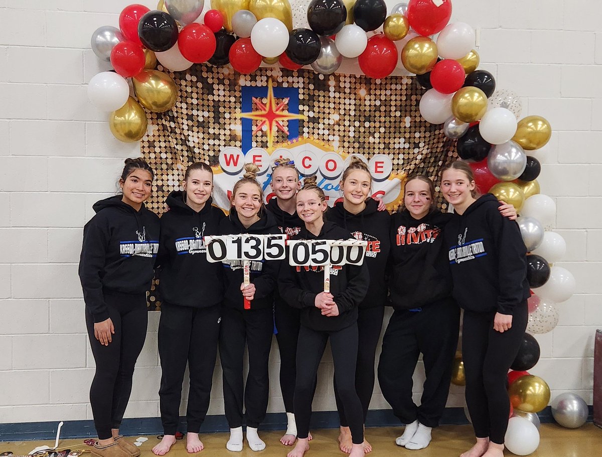 leighap82's tweet photo. The @GymnasticsKMT  Invite today sure was fun!! ❤️♠️♦️♣️
They broke a school record with a Team score of 135.05, getting 2nd place out of 7 teams! They also set a new school Floor record with 36.60!  Audrey got a season high floor score, an 8.95. https://t.co/MMydd7RL5p