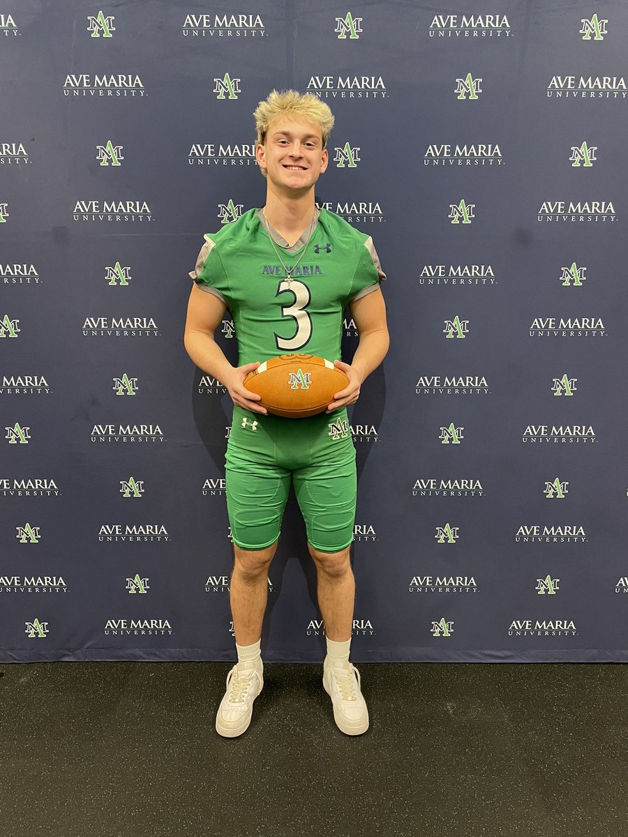 mitchellsoltau's tweet photo. Excited to receive an offer from Ave Maria University @GyreneFootball! Thanks for having me and my family down for an official visit, and thank you to all the coaches, had a really good time! https://t.co/mgdLD0exG3
