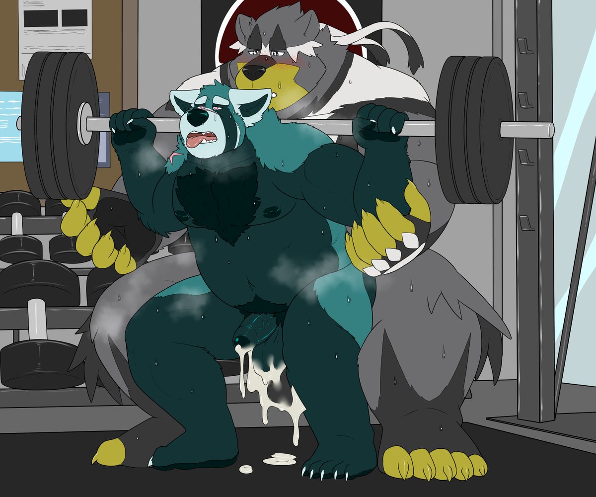 The best way to have someone spot you at the gym  
🎨by <a href="/SacherBullBear/">sacherbullbear🌟(OPEN COMS)</a>