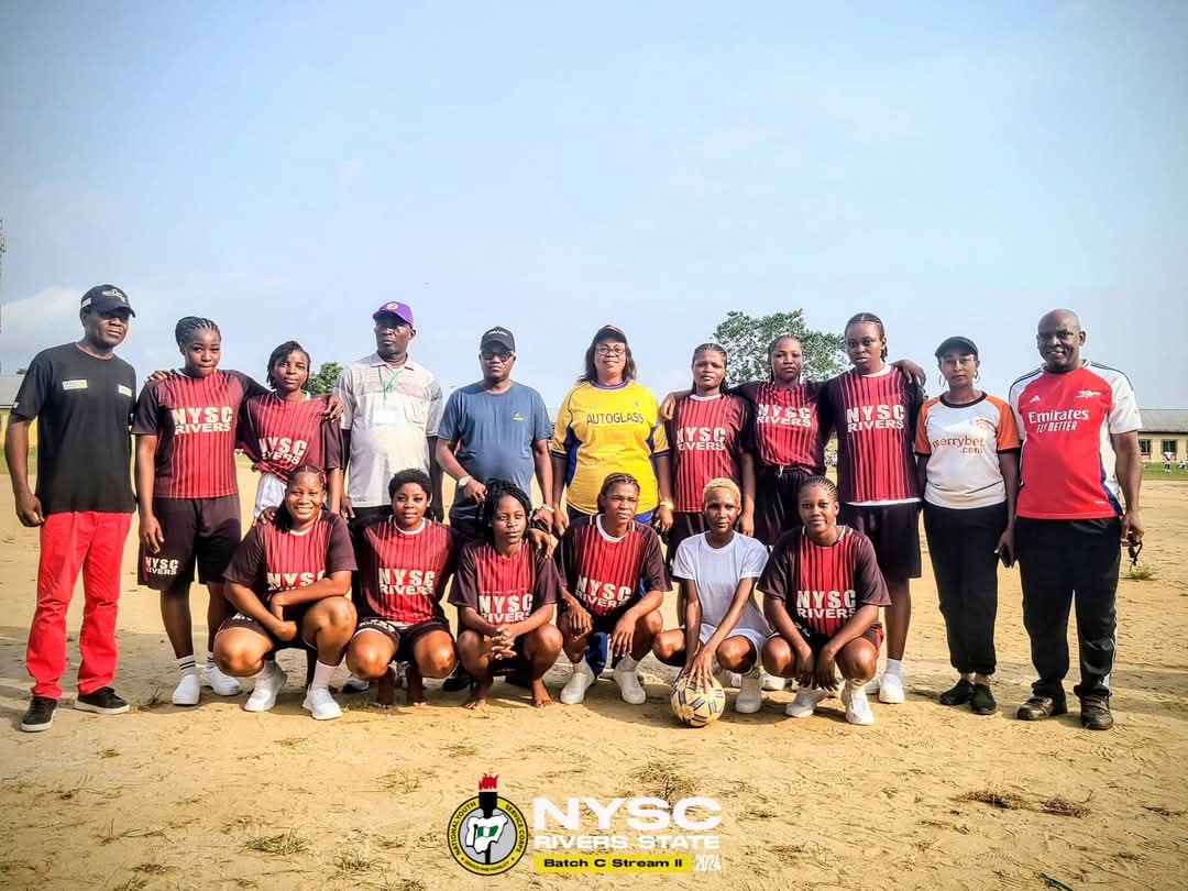 nysc360's tweet photo. Earlier today, we had our Novelty match and it was awesome.... From the appearances of dignitaries, To heartful cheers and Most Importantly A big win for our Women Team 🏆🏆 

[More media to come]

#NYSC #rivers #riverscorper #corper #batchCstreamII https://t.co/XFBOmXGi4N