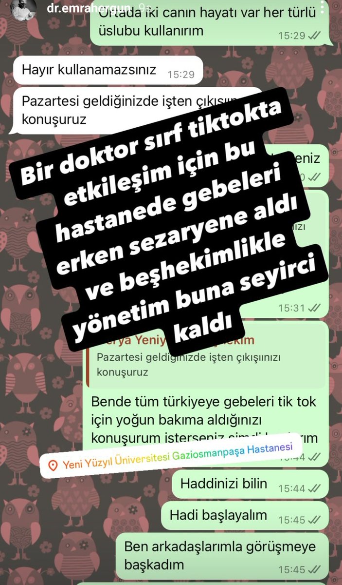 aliosmanonder34's tweet photo. SAVCILARIN DİKKATİNE!. Tiktok uğruna bebeklere kötülük iddiası! Doktor çalıştığı hastaneyi ifşa etti.

Gerçekten çöktük, çöküyoruz!

Yeniyüzyıl Üniversitesi Gaziosmanpaşa Hastanesi'nde bebeklere kötü muameleler yapıldığı ortaya çıktı. Yenidoğan çetesi hastanelerde kaldığı yerden kötülüklerine devam ediyor. Yeniyüzyıl Üniversitesi Gaziosmanpaşa Hastanesi yenidoğum bölümünde gerçekleşen skandal olayı hastane çalışanı doktor sosyal medya hesabında paylaştı. Yenidoğan doktoru kendi çalıştığı hastaneyi ifşa ederek tehdit edildiğini yazdı. İstanbul Gaziosmanpaşa Yeniyüzyıl Hastanesi'nde çalıştığını söyleyen Op. Dr. Emrah Ergün Yenidoğan bölümünde bebeklere çok kötü muameleler yapıldığını ve hastane yönetiminin de bunu desteklediğini paylaştı. Op. Dr. Emrah Ergün sosyal medya hesabından, "Sırf "Tiktok görüntüsü için erkenden bebekleri doğuma alan bir doktor olduğu ve bunun yönetim tarafından desteklendiğini" iddia etti. Paylaşımının devamında, "Bu bir suç duyurusudur. Yenidoğanlara yapılanların çok daha kötüsü hastanemde yapılıyor. Tiktok'ta etkileşim için hastanede gebeler erken sezaryene alındı." dedi. Ayrıca bebeklere yapılan kötülüklerden tüm hemşireler dahil herkesin hastanenin durumu bildiğini ifade etti. @adalet_bakanlik @TC_icisleri @saglikbakanligi

#SONDAKİKA #Çöküyoruz #Bolu #kartalkayafacia
#TopukKanıVermemekSuçDeğildir