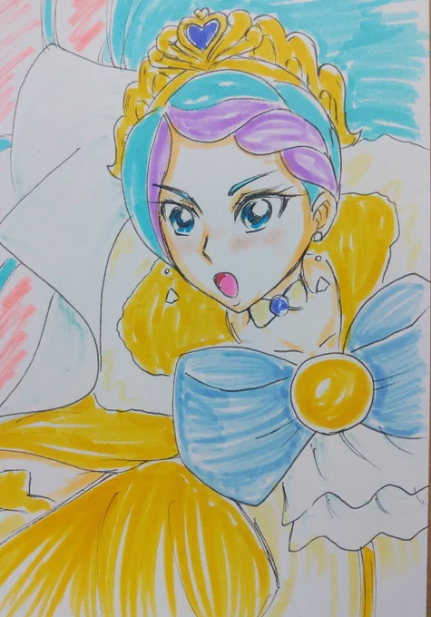 #ゴープリ10周年なので海藤みなみさん3733枚描いてお祝い(80,81,82)グランプリンセスマーメイド。 