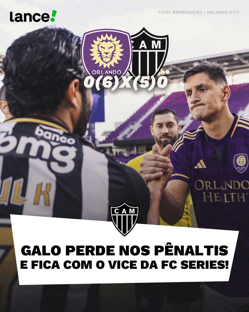 lancenet's tweet photo. AGORA É FOCAR NO MINEIRO! 👀

O Galo passou pelos EUA sem marcar nenhum gol no tempo normal e nas penalidades perdeu a final da FC Series para o Orlando City! 🐓

#FutebolBrasileiro #FCSeries #AtléticoMG https://t.co/xTYGrZo9D9