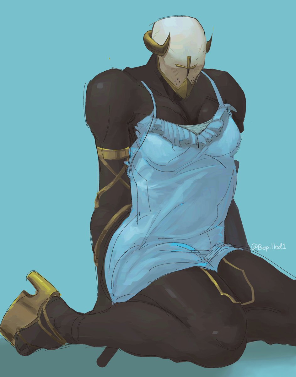 bepilled1's tweet photo. Gabriel in a dress (?) practice haha whoops #ultrakill https://t.co/bxzIcvtpwC