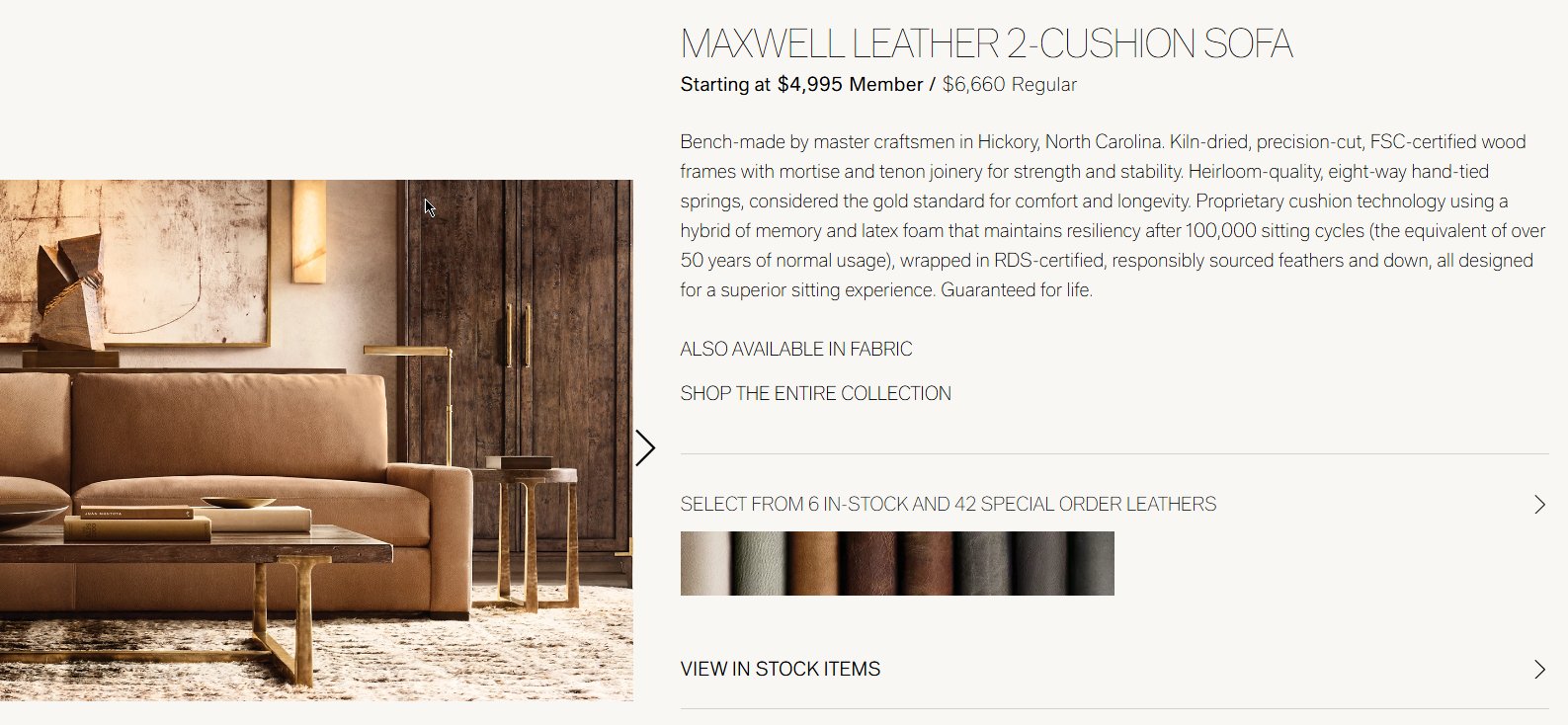 Restoration hardware membership reddit discount