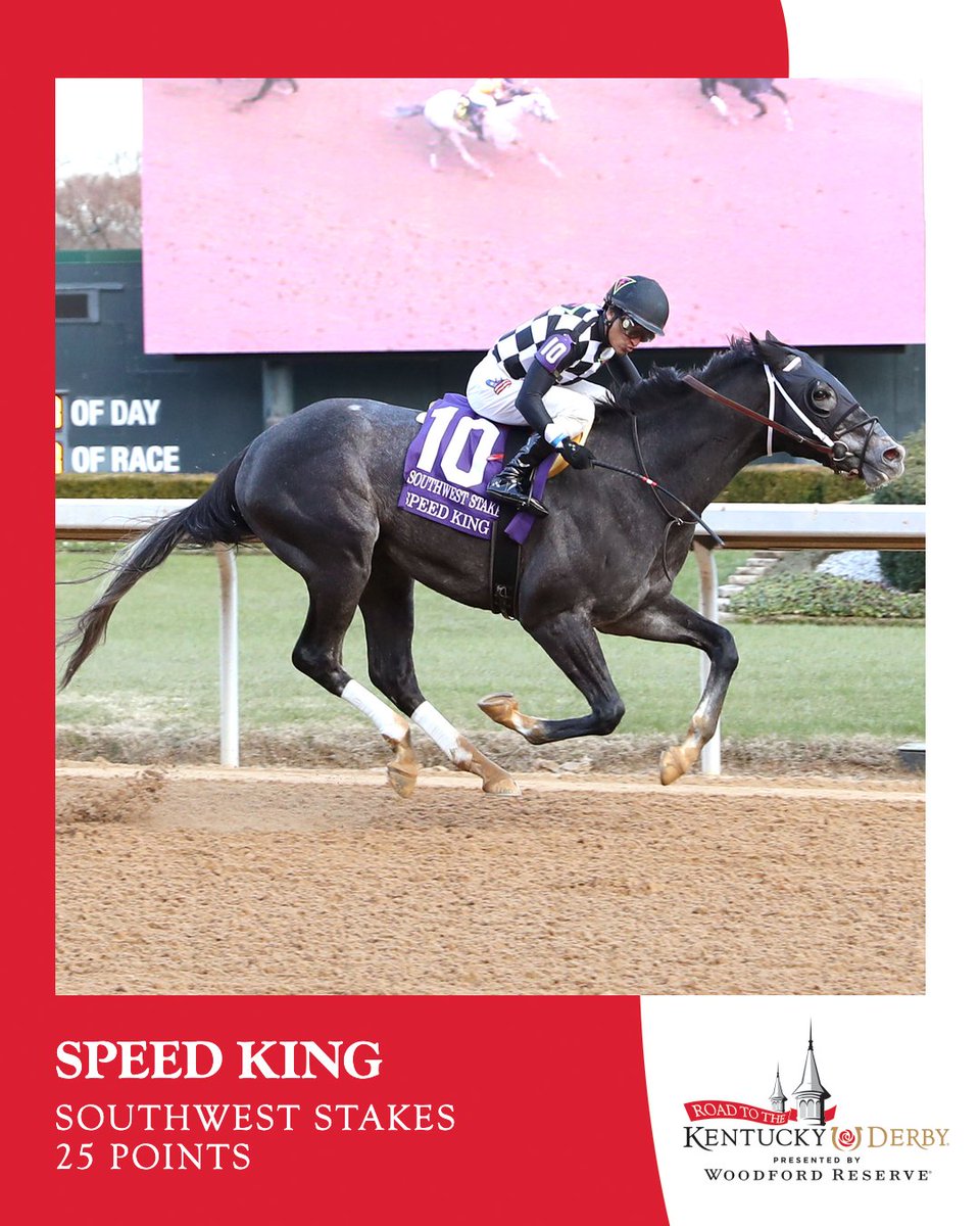 KentuckyDerby's tweet photo. Congrats to the connections of Speed King for his win in the Southwest Stakes!

Jockey: @Rbejaranojockey 
Trainer: @RonMoquett 
Owner: Triton Thoroughbreds

📸: Coady Media https://t.co/FJWJzBtXMn