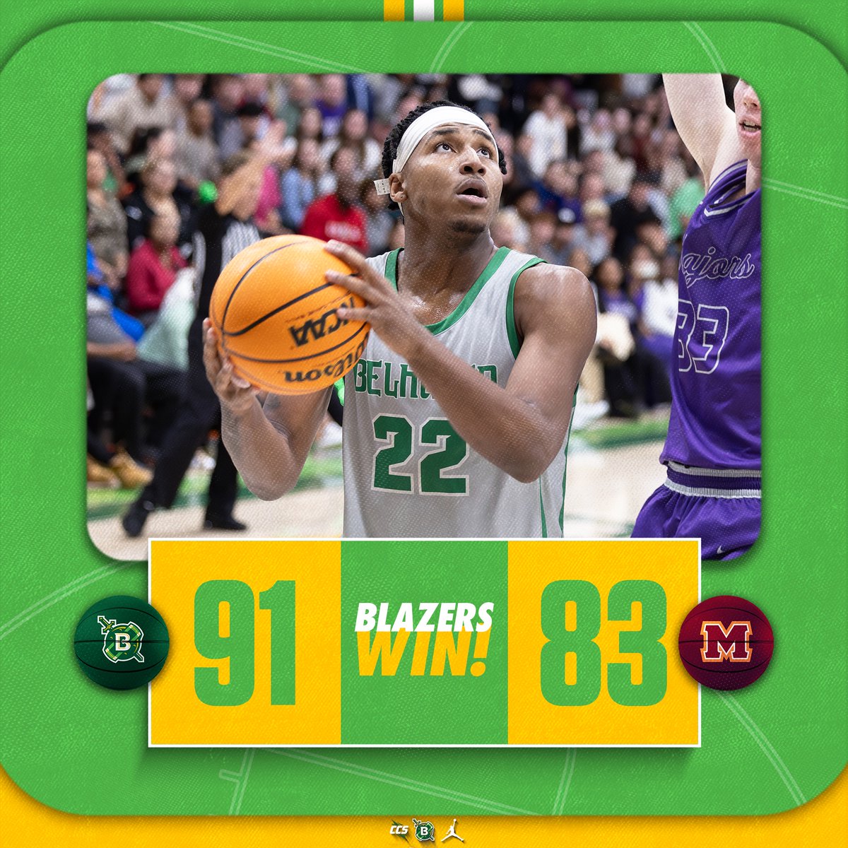 BelhavenMBB's tweet photo. WIRE TO WIRE DUB

FINAL | Belhaven 91, Maryville 83

Marshall: 35 PTS, 6 AST
Reese: 15 PTS, 16 AST
Lucas: 11 PTS, 10 REB

#GoGreen https://t.co/MhGiQIidg7