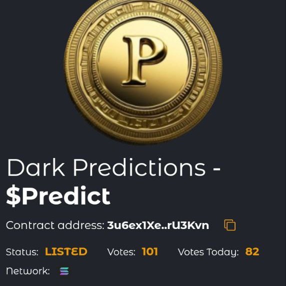 PredictSOL's tweet image. We just got listed here! (big things coming...) 
coincatapult.com/coin/dark-pred…

CA: 
3u6ex1Xej4bXUKw4po8kSvE9pRow5mGUp7nvx6rU3Kvn

#PredictToken #PredictAi #Solana #Sol #CryptoNews #Crypto #breakingnews