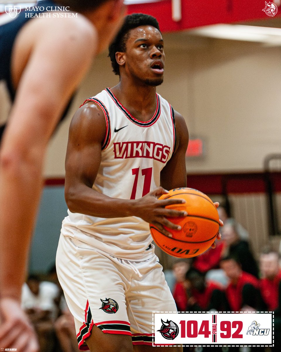 BLCvikings's tweet photo. All five Bethany starters score in double figures as the Vikings defeat North Central 104-92!  

Bangu: 20 PTS, 11 REB 
Madson: 20 PTS, 8 REB 
Sagedahl: 20 PTS, 6 REB https://t.co/dnESh5CeiA