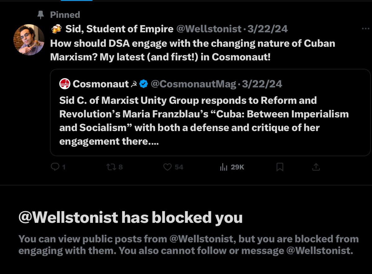 One comment.  Rather thin skinned for a “revolutionary activist”.   Oh well.