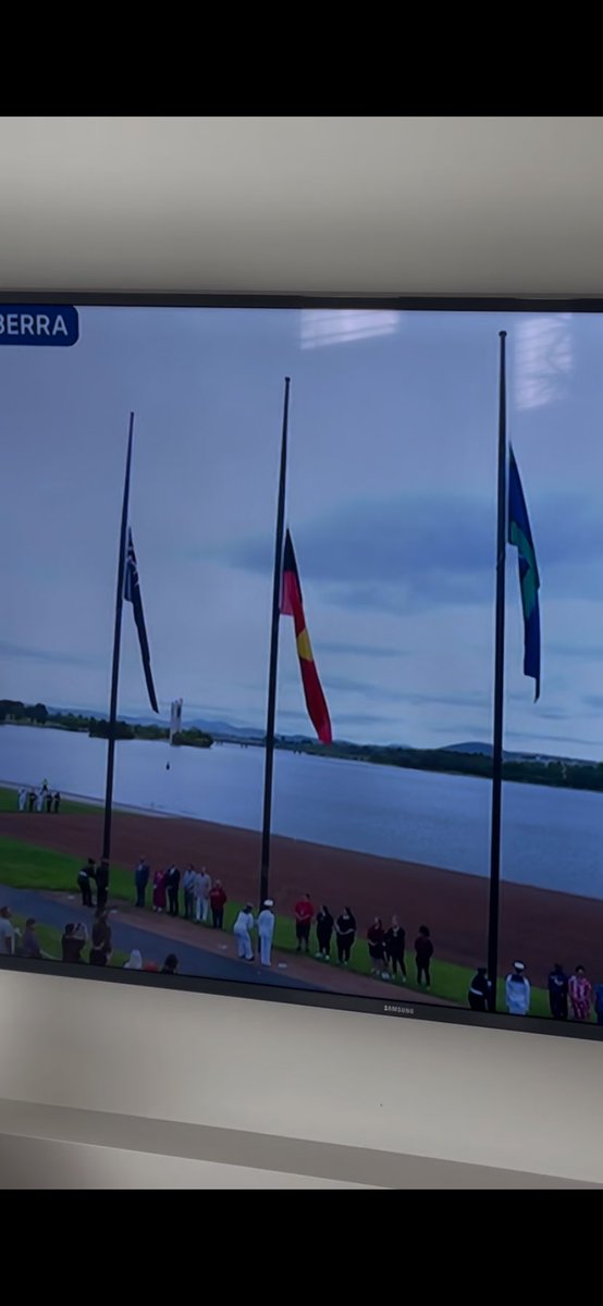 phillandbuddy's tweet photo. At an offical Australian government event in Canberra celebrating Australia Day 2025, why is the Australian Flag raised to the side of others? @AlboMP 
@PeterDutton_MP @SkyNewsAust https://t.co/owGUDb5BWF