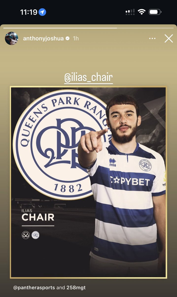 QueensPStranger's tweet photo. Anthony Joshua sharing the Ilias Chair contract extension news on his Instagram.

It’s safe to say that wasn’t on my bingo card. https://t.co/mlmlF9r5ik