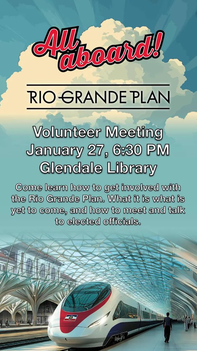 We're holding a volunteer meeting on Monday evening at the Glendale Library. Hope to see you there!