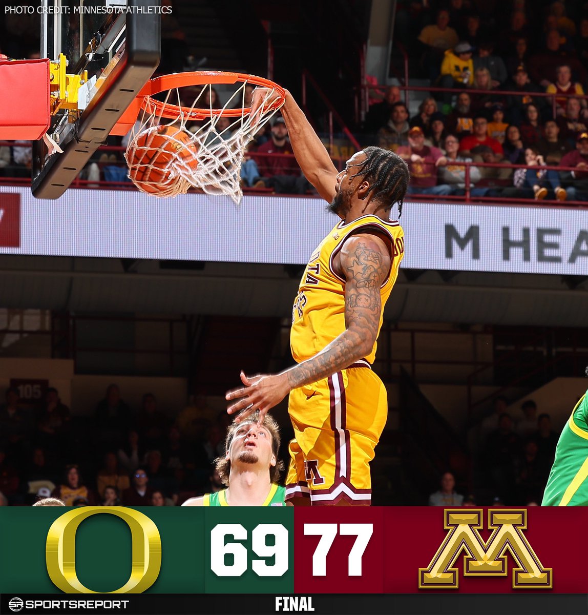 Gophers Win!!! Minnesota beats #15 Oregon as the fans storm the court!