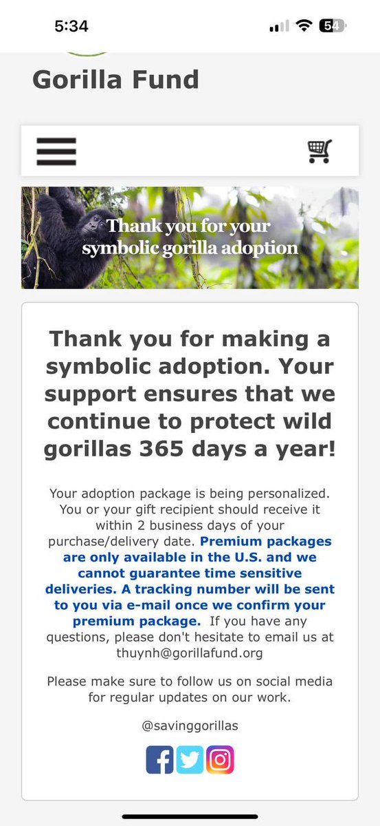 Thank you NFT Winners! because of you the $Booji Troop was able to adopt another baby gorilla! <a href="/savinggorillas/">Dian Fossey Gorilla Fund</a> #troop #givingback