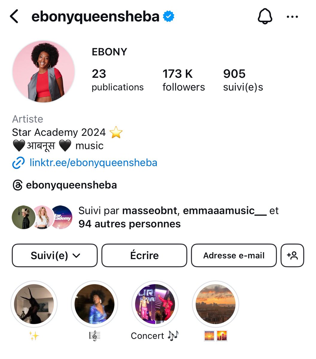 Allez vous abonner !! #StarAcademyLeLive #EbonyGagnante