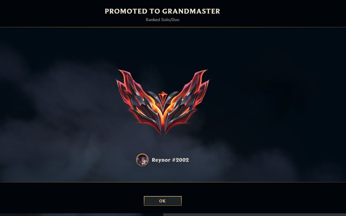 Went from D4 47% winrate on 50+games to 58% wr grandmaster in a week .
Haven't done a climb like this in a game since the old days of sc2.
Proud of this one really nice feeling 😏