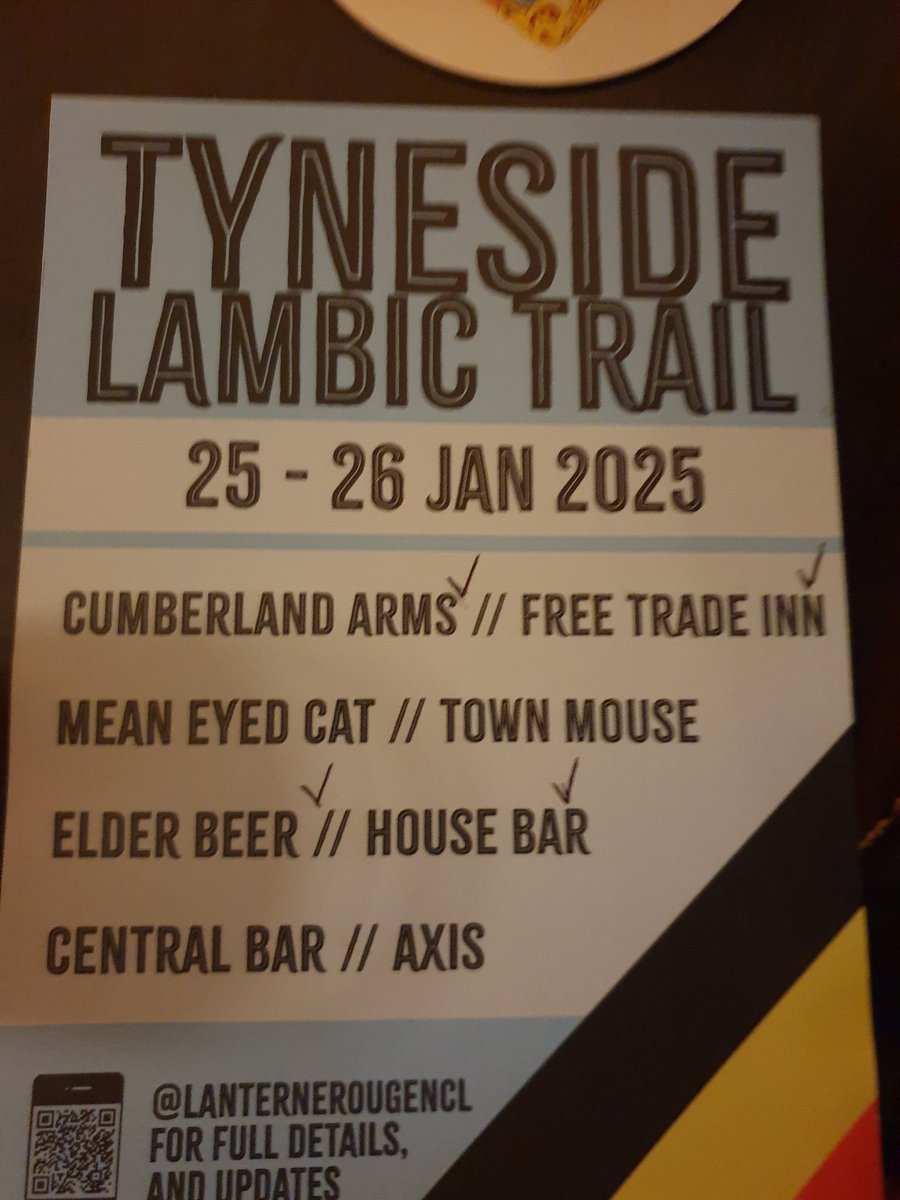 The Lambic Beer Trail in Heaton /Ouseburn / Gateshead / Toon 🙂
Loved trying new beers and new pubs! Walked the whole route of about 4.5 miles. Just needed a winner's certificate at the end 😄
#LambicBeer #Newcastle #TynesideLife