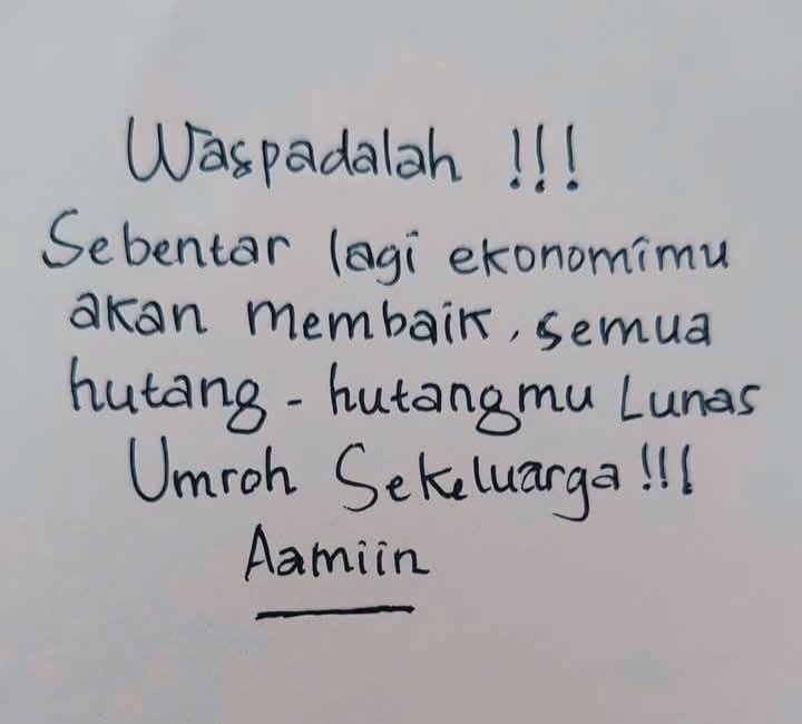 Waspadalah!!!
sebentar lagi kamu kaya raya