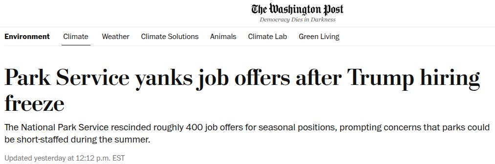 thorax11's tweet photo. @realTuckFrumper Let me add to the list of falling dominoes. ///
400 National Parks jobs gone. / / /
Farm workers not showing up for work. / / /
Eggs highest in history. / / /
Federal workers asked to out DEI hires. / / / 

And this is less than a week in office!! https://t.co/Aqixsn2Uny