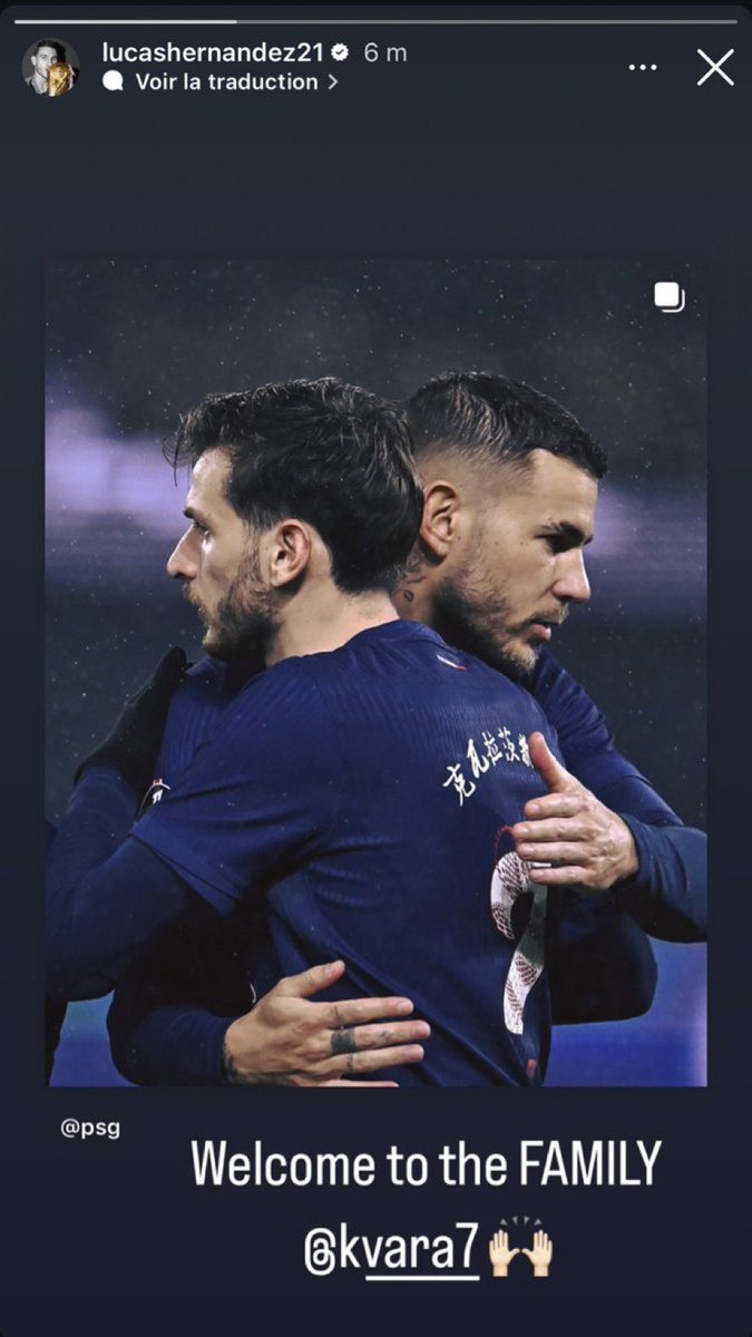 Lucas Hernandez souhaite la bienvenue à kvara !