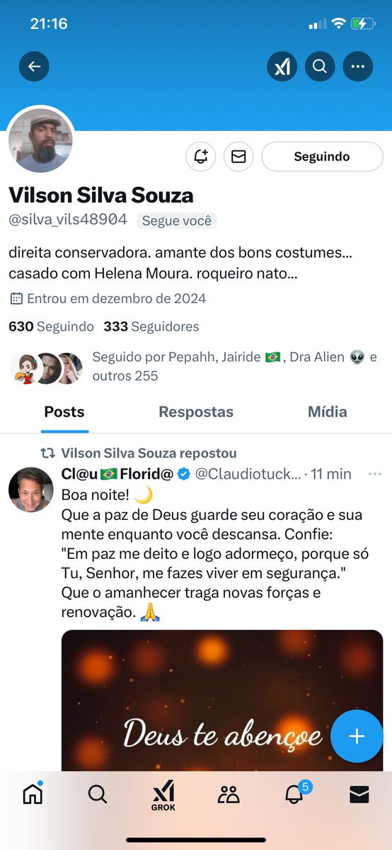 Bem pouquinho para <a href="/silva_vils48904/">Vilson Silva Souza</a> chegar a 400 seguidores! Vamos tentar , meu povo patriota querido ?🤝🤝🇧🇷🇧🇷💪💪ABSOLUTA CERTEZA QUE VILSON SEGUIRÁ DE VOLTA TODOS OS PATRIOTAS QUE IRÃO SEGUI-LO , ESTOU CERTO VILSON? 🇧🇷🇧🇷Te seguindo com a conta reserva <a href="/RICKSERGIOBSB/">SERGIO RICARDO- RESERVA @SERGIOR49076581</a> também !