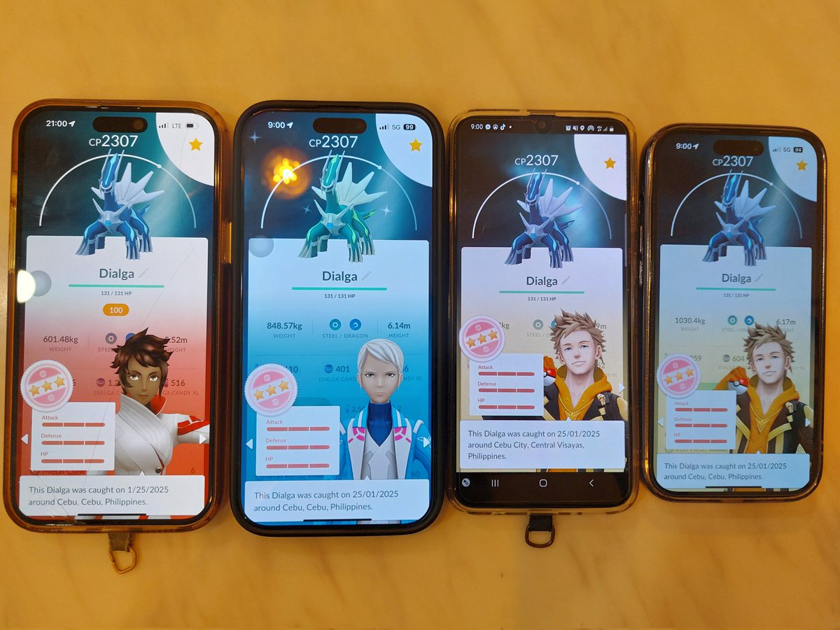 itsmarjofficial's tweet photo. Luckiest day for us. One of our friends got shundo dialga, and the other 3 of us got hundo. Yaaaay!!

#PokemonGo #Hundo #Shundo #dialga #hundocollector #hundocollector #PokemonGoCebu #PokemonGoCebuCommunity #PokemonGoCommunity https://t.co/rMGKFMmpu8
