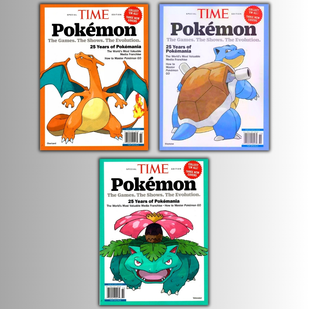 First look at Charizard, Blastoise and Venusaur Pokemon TIME Magazine Covers! 📖 #Pokemon

Be sure to keep an eye out at your local stores for these!