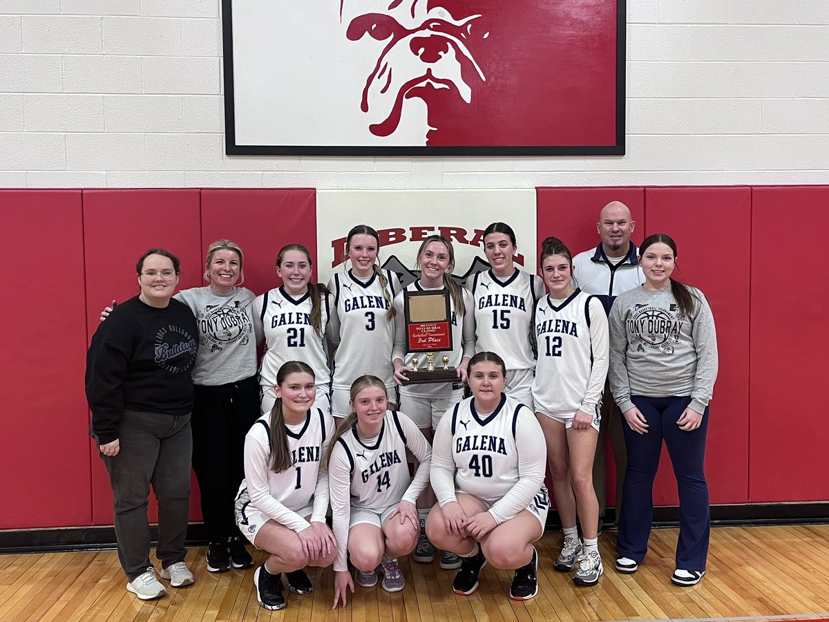 GalenaBulldogs's tweet photo. Galena lady Bulldogs  place 3rd in the Tony Dubray classic.

Rylee Boyes was selected to the all tournament team.  

Congratulations ladies!! https://t.co/tKqsFTzOH6