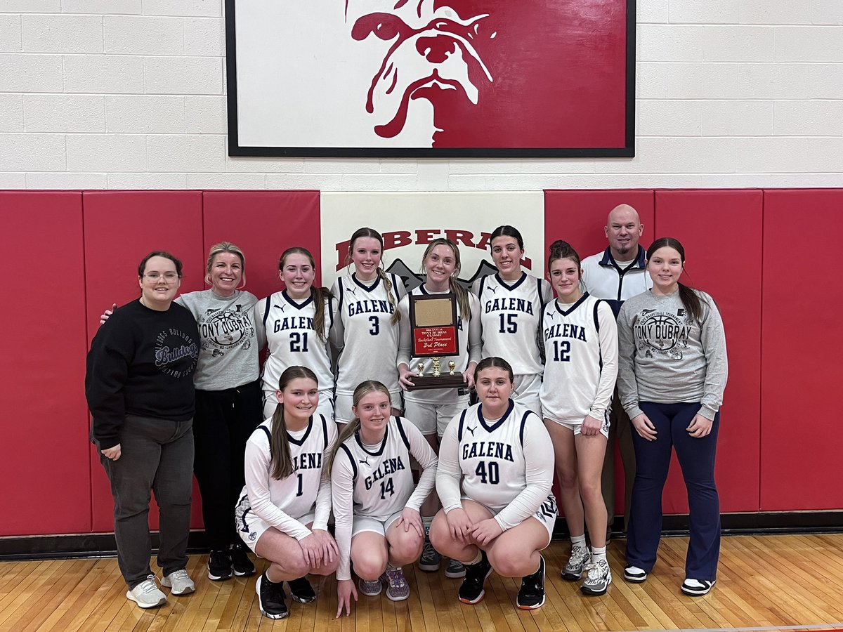 GalenaBulldogs's tweet photo. Galena lady Bulldogs  place 3rd in the Tony Dubray classic.

Rylee Boyes was selected to the all tournament team.  

Congratulations ladies!! https://t.co/tKqsFTzOH6