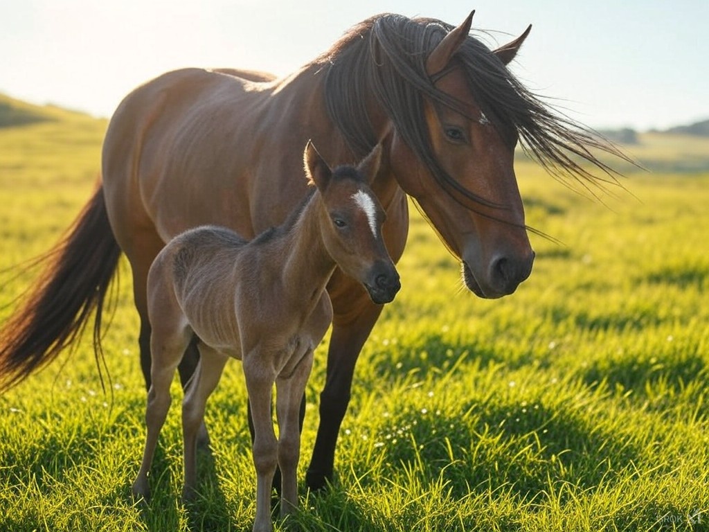 I asked Grok to create an image of a mare and foal to see if it could portray love...