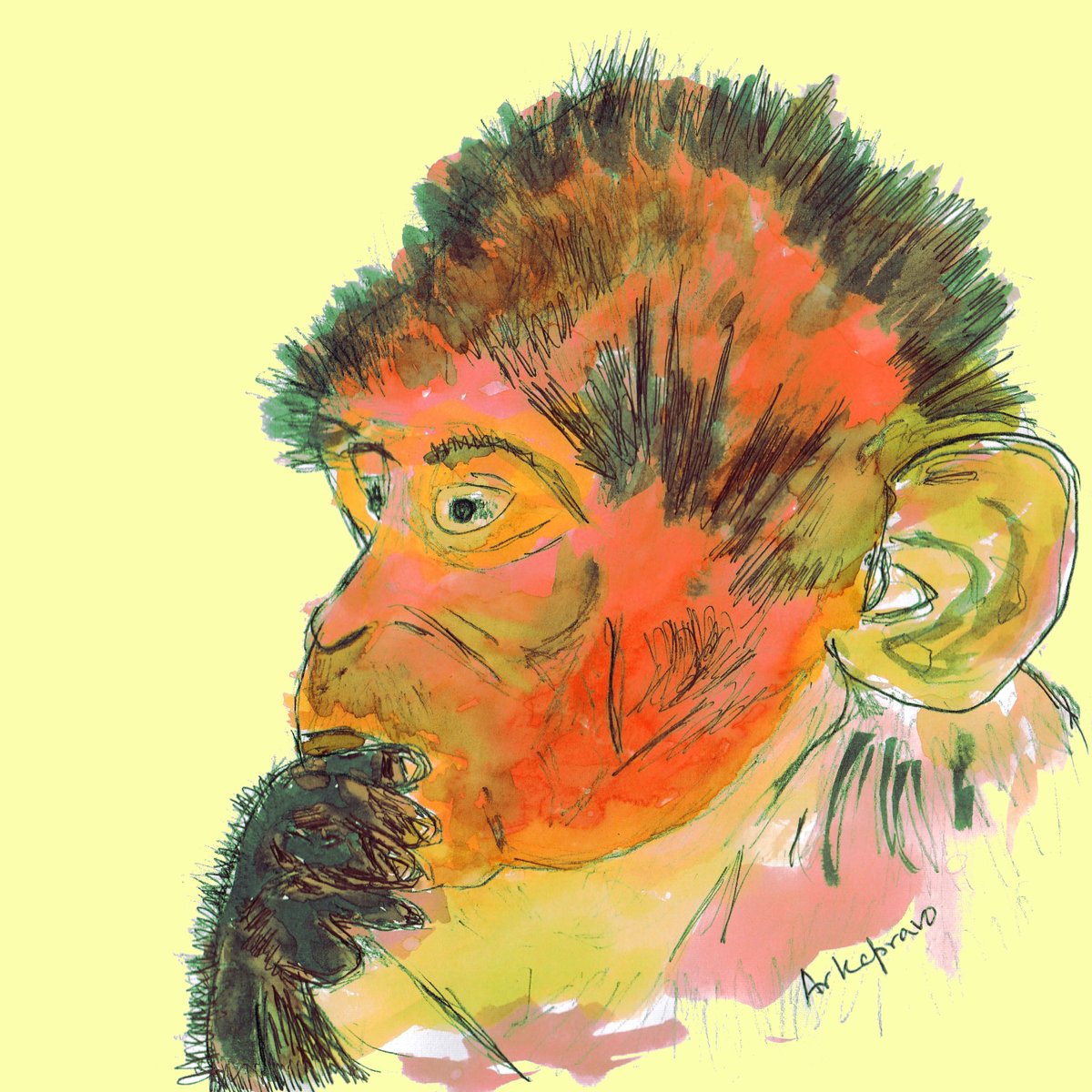 Sketch made with watercolor inks for Rick Harsch's book 'The Periplus of Spur Tank Road'
<a href="/HarschRick424/">Rick Harsch</a> 
<a href="/CoronaSamizdat/">Corona\Samizdat ~ coronasamizdat.bsky.social</a>