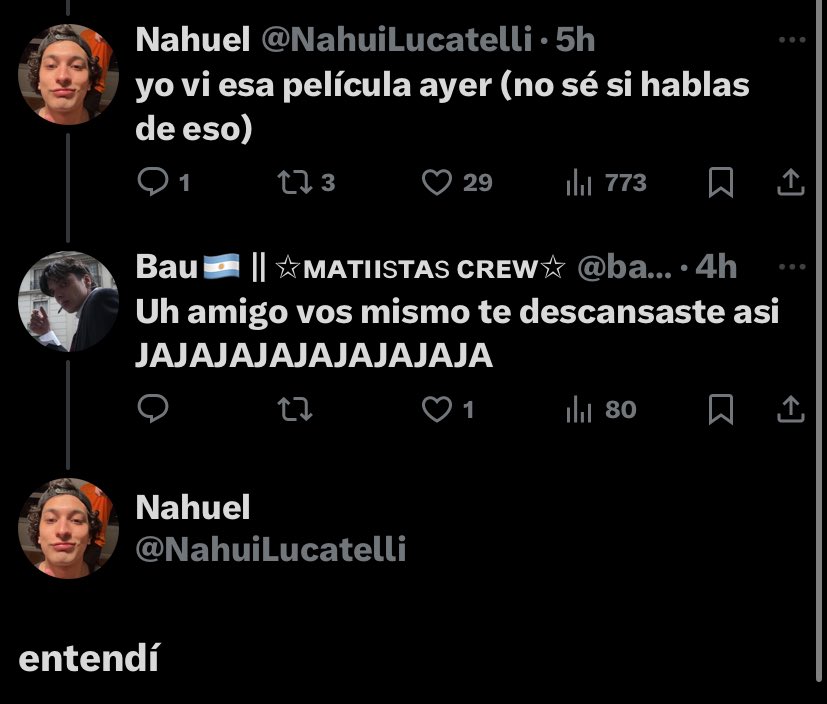 ENTENDIÓ, GENTE🗣️🗣️🗣️
<a href="/NahuiLucatelli/">Nahuel</a>