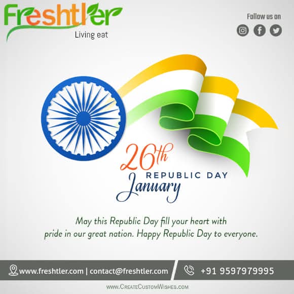 imrobertraja's tweet photo. Happy Republic Day dear fellow Indians. The country is our pride. May it live a hundred and thousands year long. Let’s vow to respect and care for each other once again.

#freshtler #chennai #goodvibes #healthyfood #startup #organic #republicday2025 #RepublicDay #india #foodie https://t.co/A1pk9aOmxz