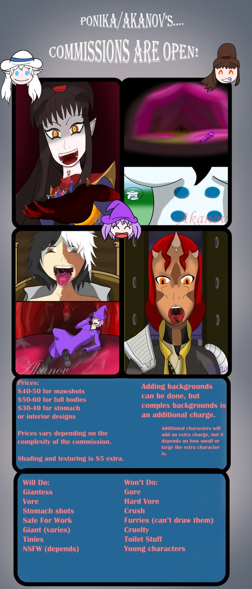 I am currently opening up commissions! I many not be as well known, but I hope to create art for anyone interested. I am opening up commissions up to four slots. I'm willing to do smaller commissions as well, but it all depends on what you're asking.