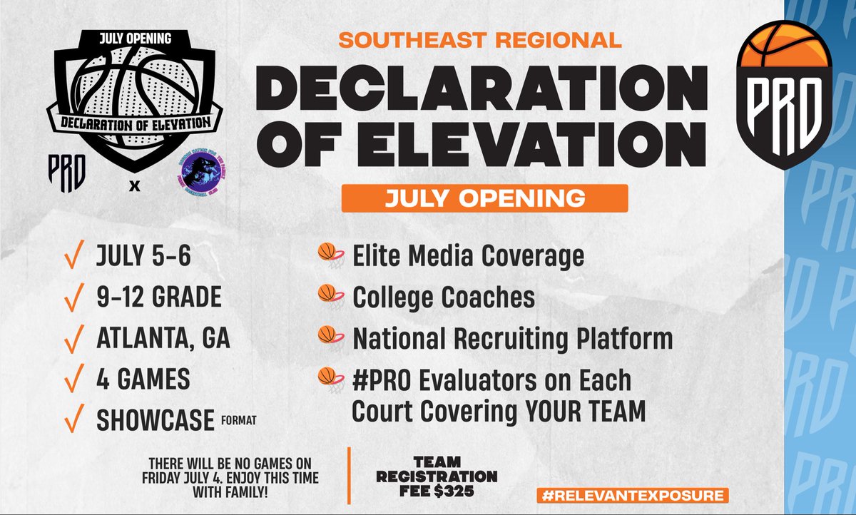 #PRO Elevation Inc. | #PRO Movement Athletics (@pro_movement1) on Twitter photo 🚨GIRLS AAU PROGRAMS🚨
🗣️THE ULTIMATE TEST📝
🔥Before Live Period🔥
<a href="/PRO_Movement1/">#PRO Elevation Inc. | #PRO Movement Athletics</a> x <a href="/Bouncenation_J/">BounceNation_Fbc</a>
✅TOP COMPETITION
✅College Coaches
✅Evaluators & Media
📈RELEVANT EXPOSURE
📝COVERING YOUR PLAYERS✔️
🗓️July 5-6📍ATL🗣️17U-14U
🏀EVENT INFO⤵️
probball.net/aau-girl-event… 🚨GIRLS AAU PROGRAMS🚨
🗣️THE ULTIMATE TEST📝
🔥Before Live Period🔥
<a href="/PRO_Movement1/">#PRO Elevation Inc. | #PRO Movement Athletics</a> x <a href="/Bouncenation_J/">BounceNation_Fbc</a>
✅TOP COMPETITION
✅College Coaches
✅Evaluators & Media
📈RELEVANT EXPOSURE
📝COVERING YOUR PLAYERS✔️
🗓️July 5-6📍ATL🗣️17U-14U
🏀EVENT INFO⤵️
probball.net/aau-girl-event…
