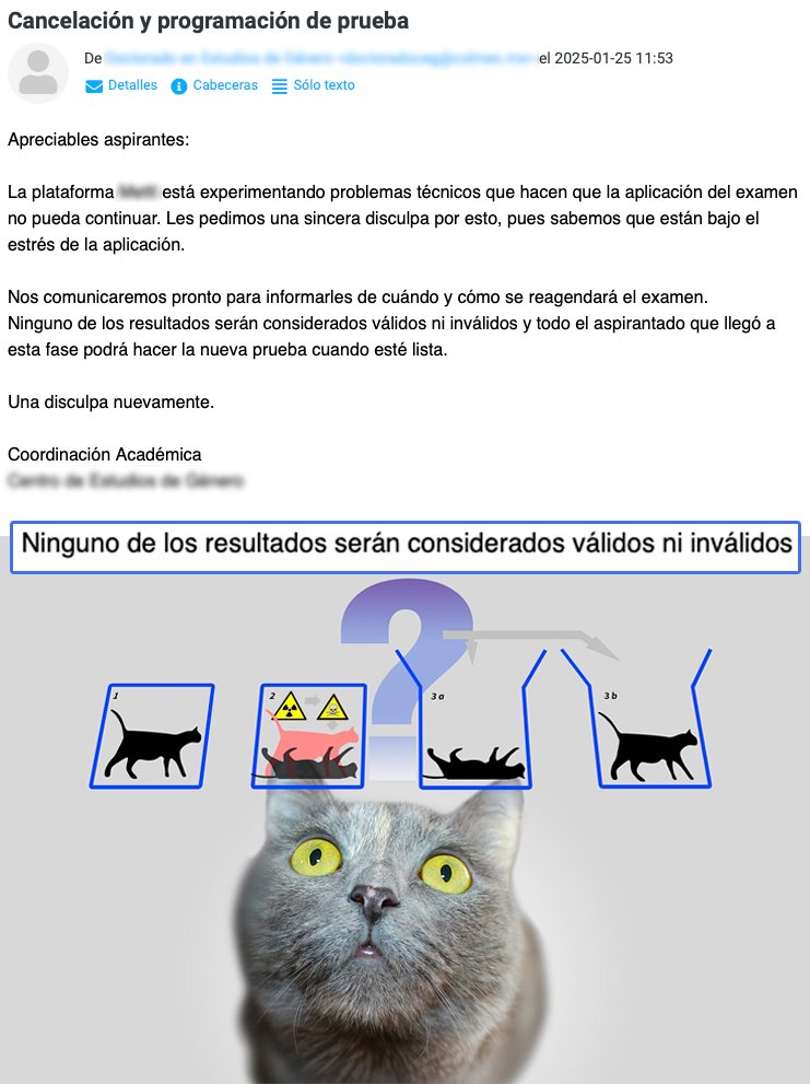 Estado del examen: válido e inválido. 
Estado mental: inestable. 
Miau. 😸