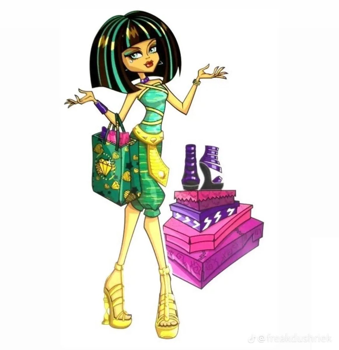 anyone else have thought the bag was part of her hair + the artwork having that massive bob on her head?! 😭